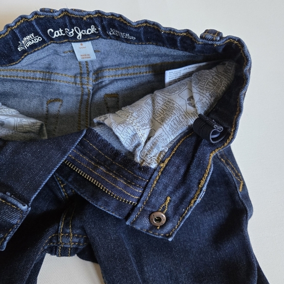 Cat & Jack Boys Skinny Dark Wash Elastic Waist Jeans Size 6 - Picture 3 of 6